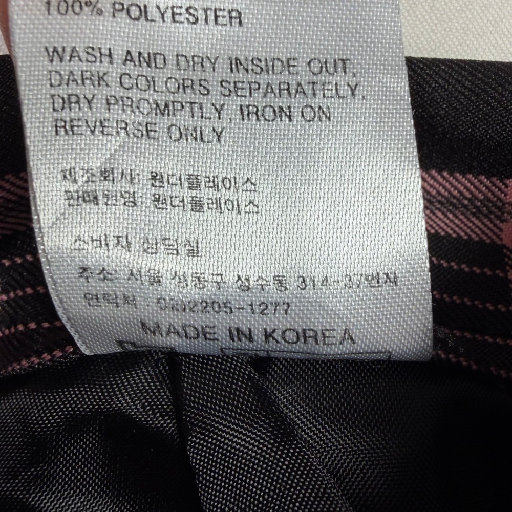 Wonderplace Pleated Mini Skirt Pink Black Plaid Check Schoolgirl Grunge Women S - Picture 6 of 8